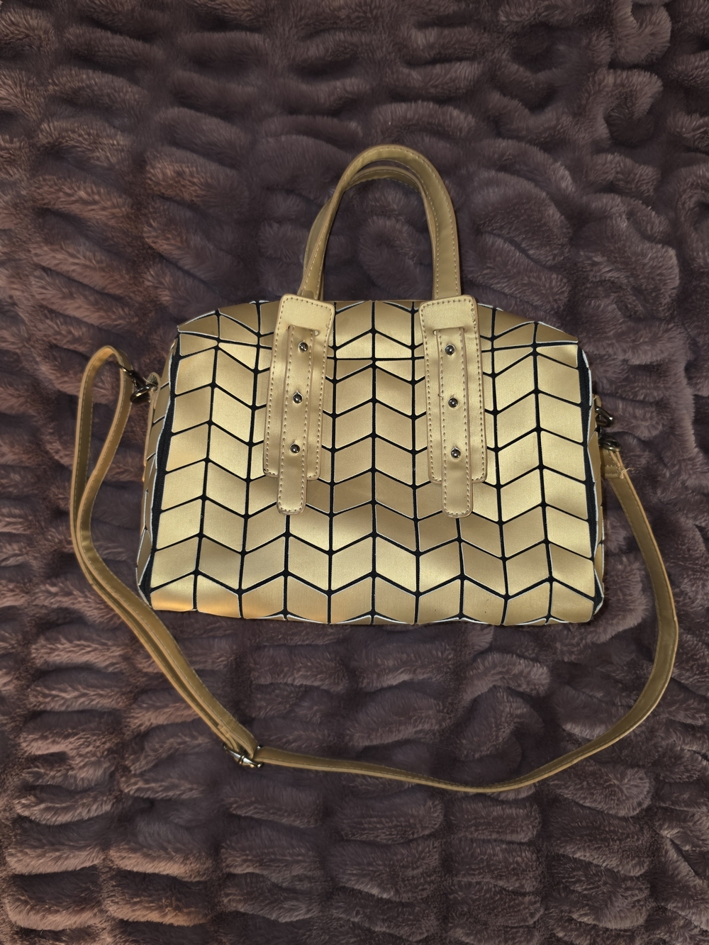 Patrizia Luca Gold Geometric Handbag